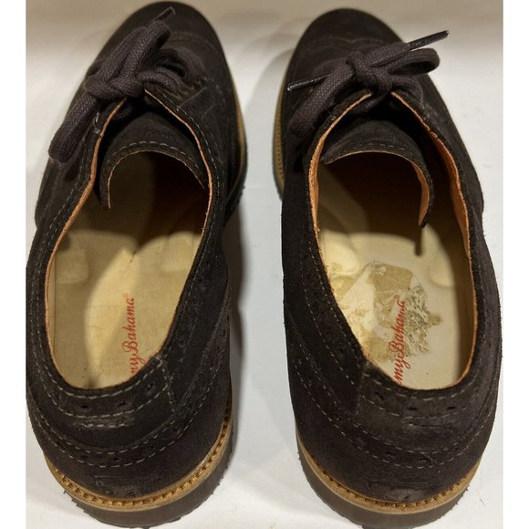 Tommy Bahama Wingtip Elliott Bucks Shoes Men Dark Brown Suede YGI G2S-1 Size 13 - Picture 6 of 7